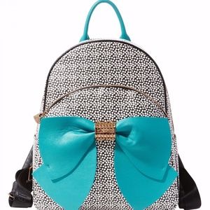 Betsey Johnson Turquoise Spot Back To School Bow B