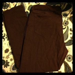 Maroon Skinny Ankle Jeans