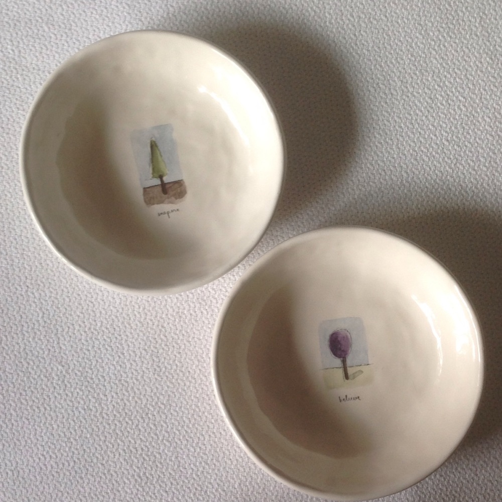 Rae Dunn Tea Garden Bowls - Rare Discontinued HTF
