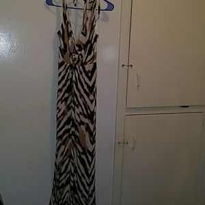 Print halter maxi dress
