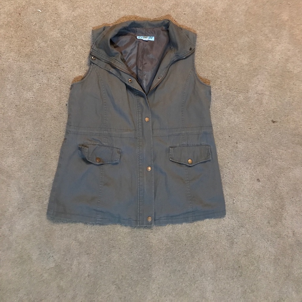 Olive green cargo vest