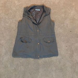 Olive green cargo vest