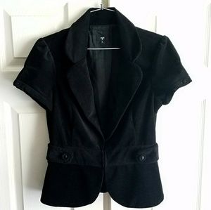 Black Velvet Like Blazer Jacket