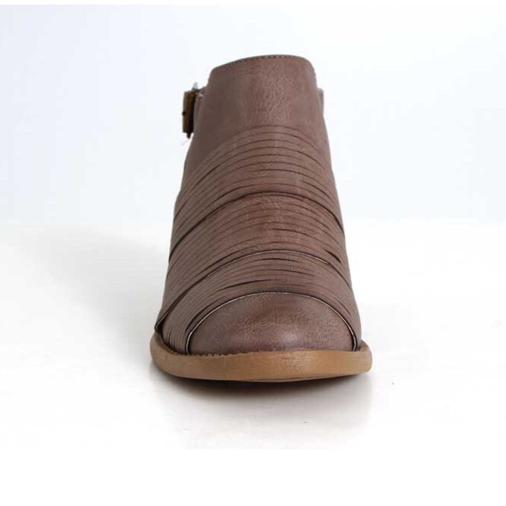 Taupe Strapped Cutout Bootie - Picture 3 of 6