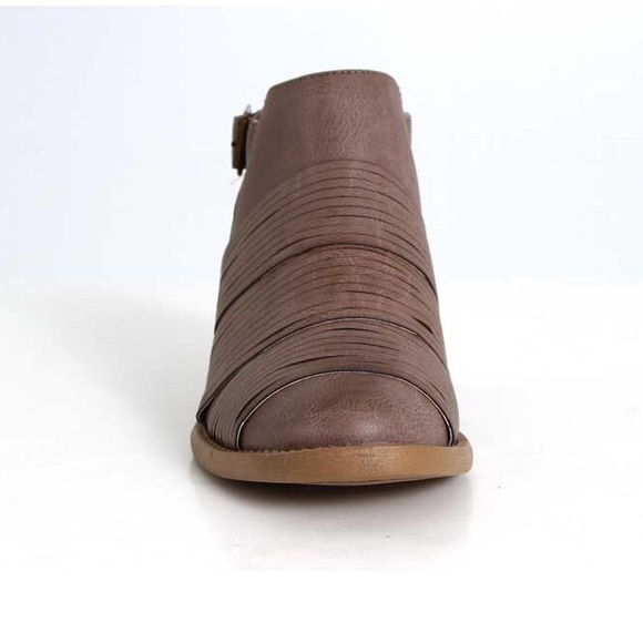 Taupe Strapped Cutout Bootie - Picture 3 of 6