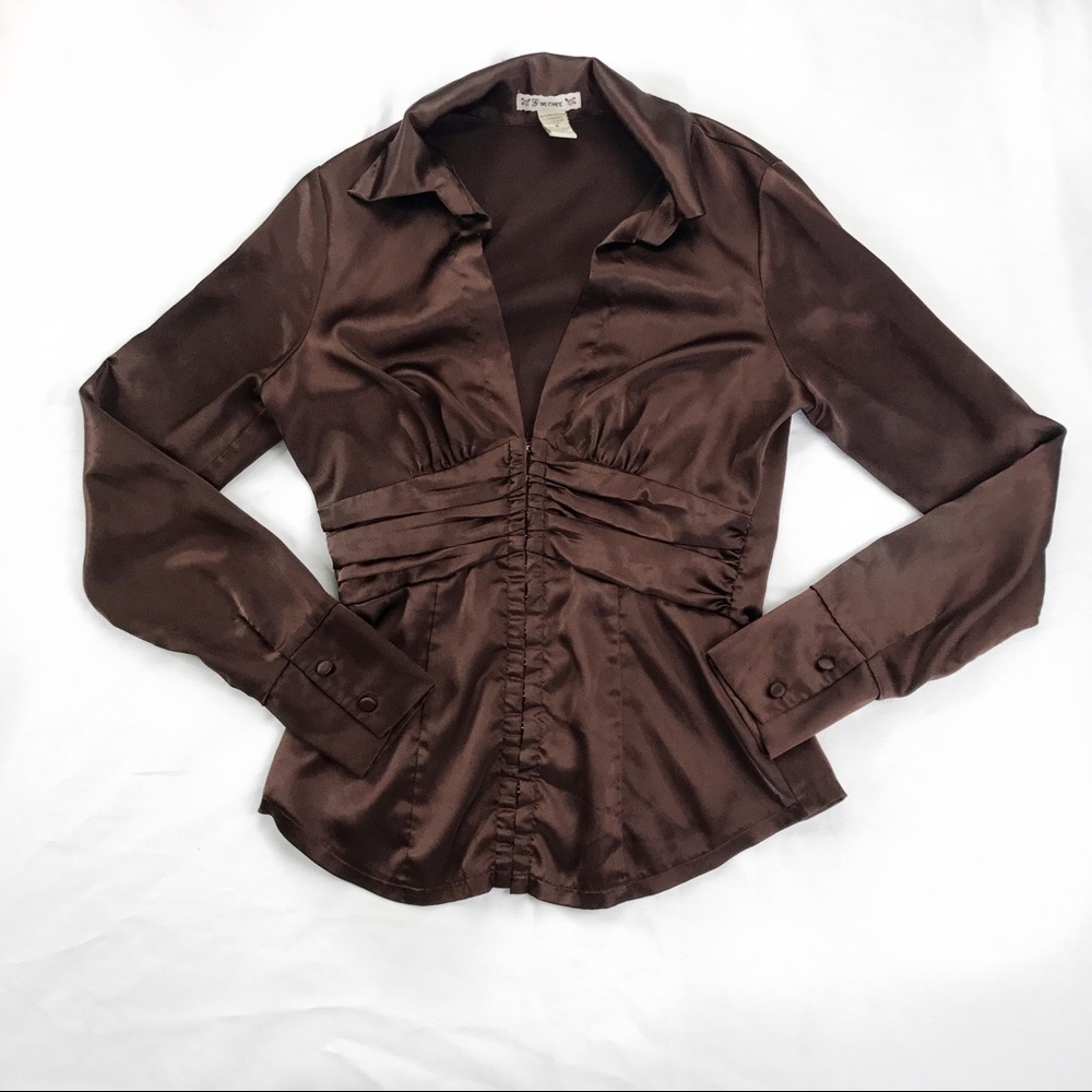 Juniors Forever 21 Brown long sleeve Blouse Small