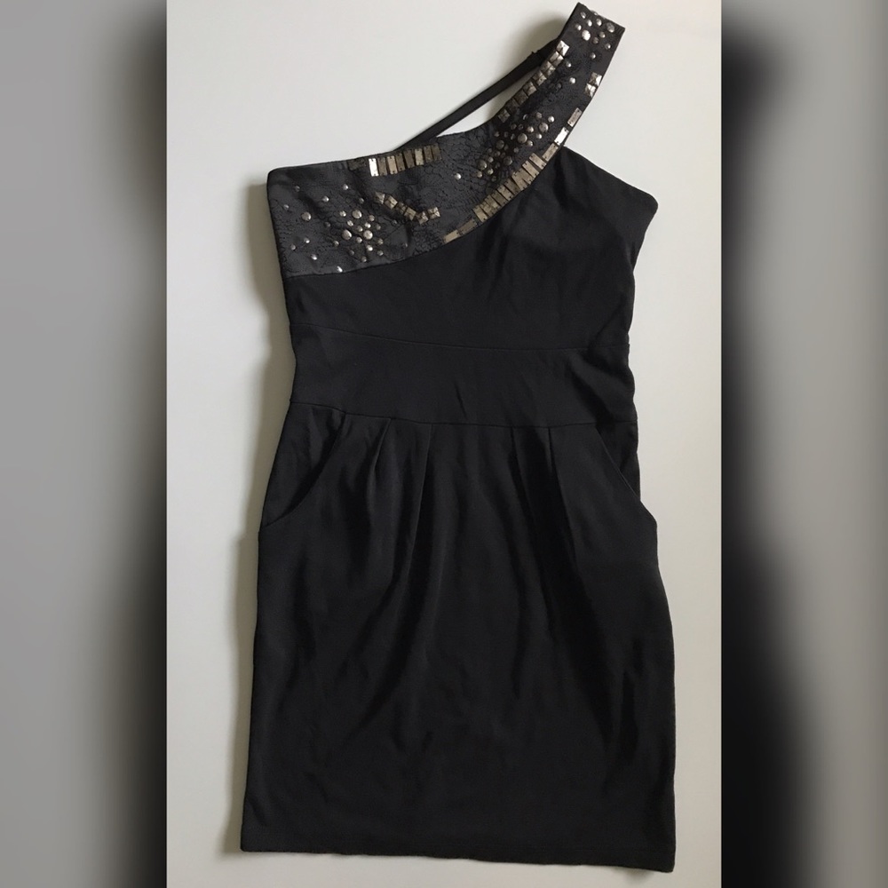 Black one shoulder dress