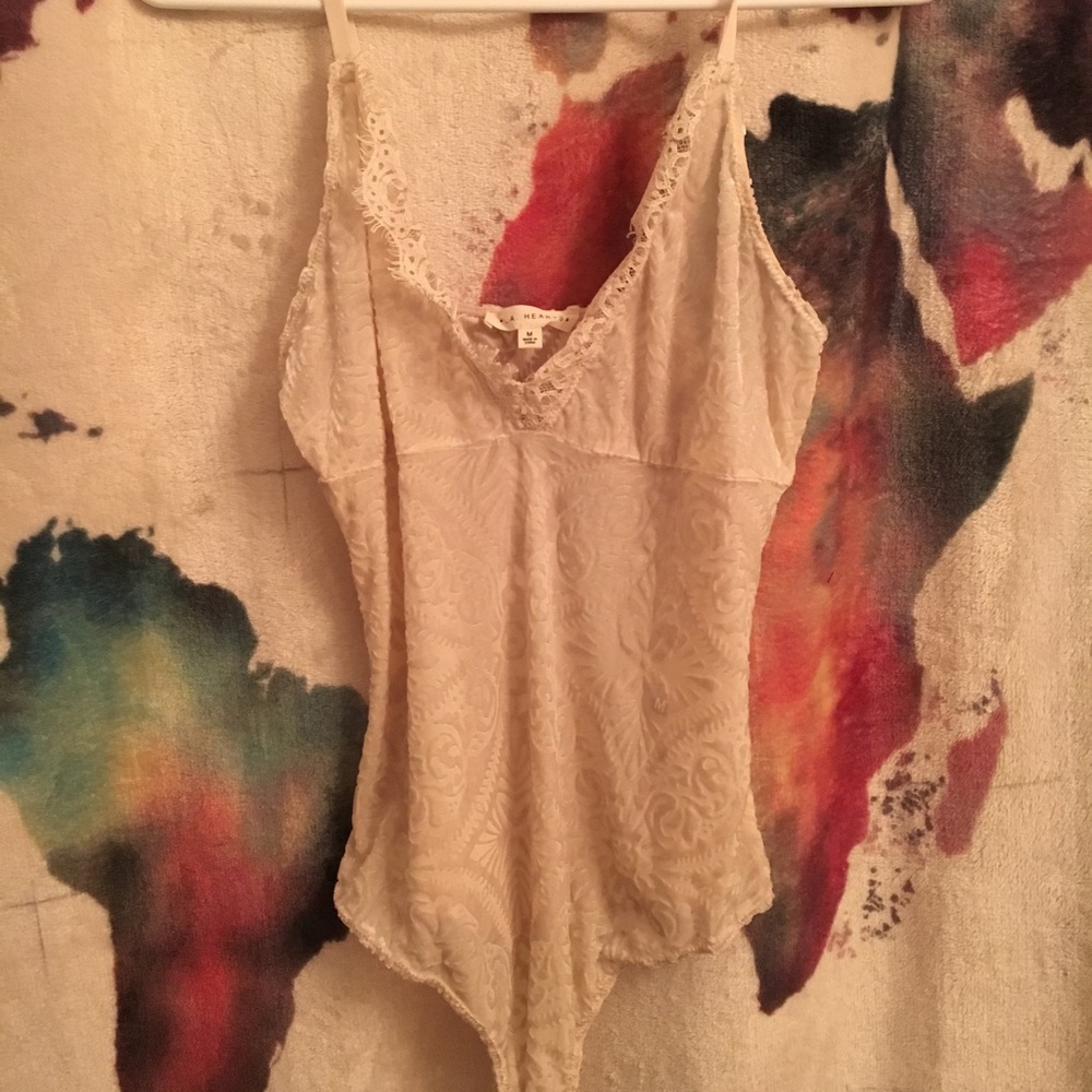 Cream velvet onesie tank