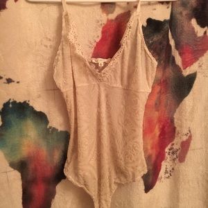 Cream velvet onesie tank