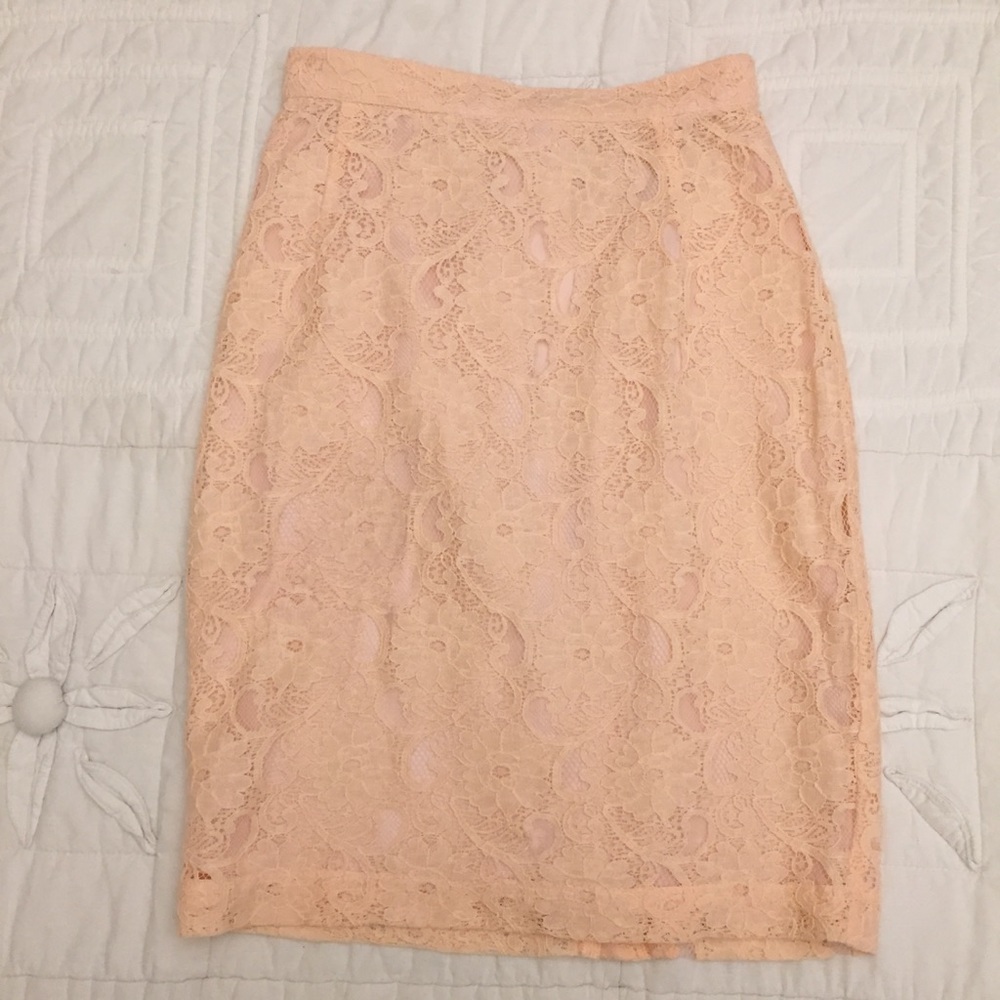 Pink lace skirt
