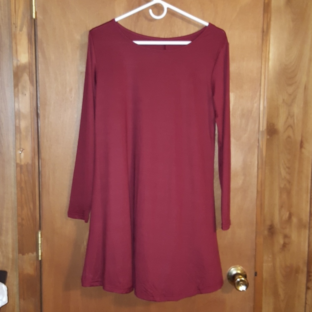 Long sleeve Maroon dress