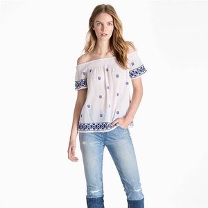 Lucky Brand Off shoulder embroidered top