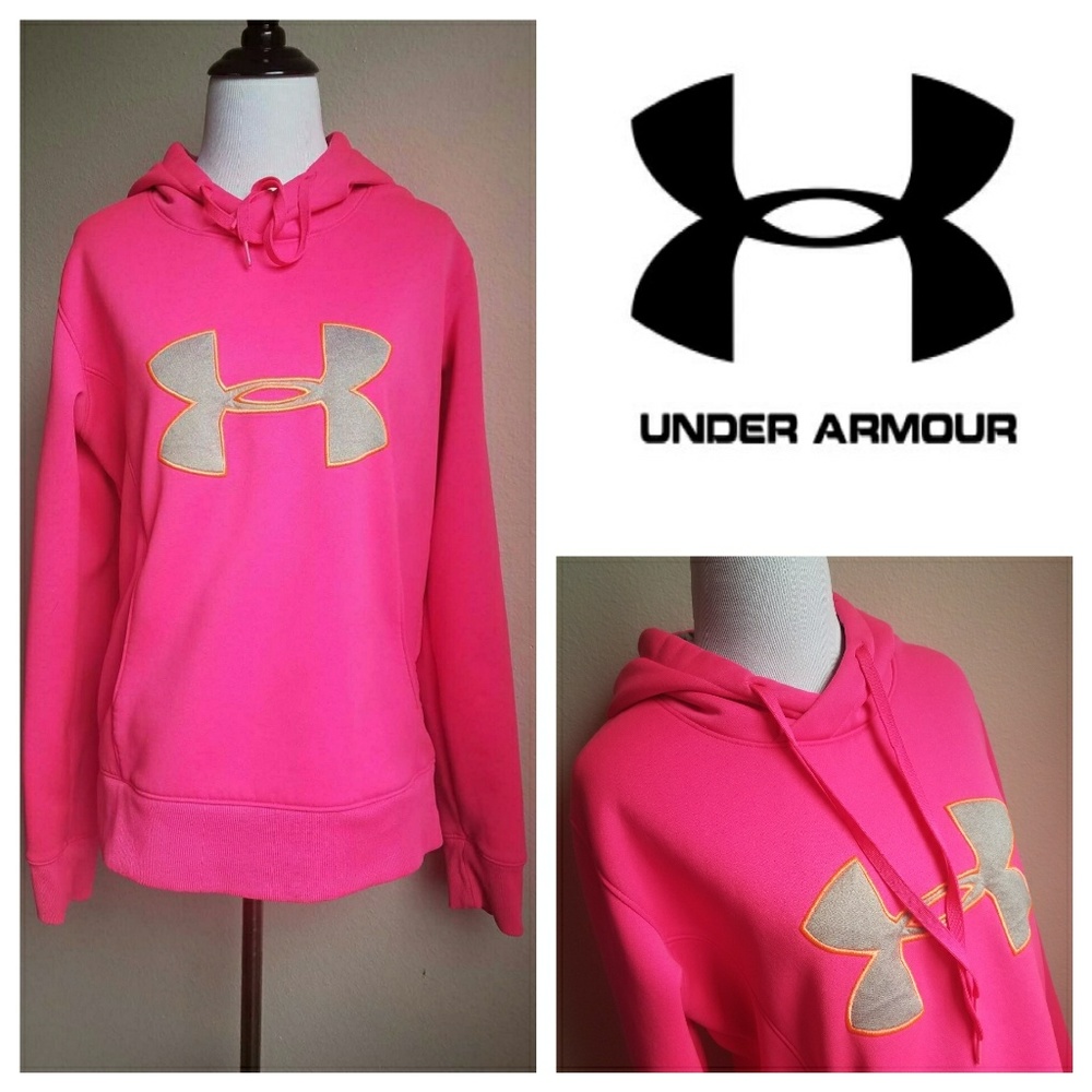 Under Armour Pink Semi-Fitted Hoodie Logo Detail