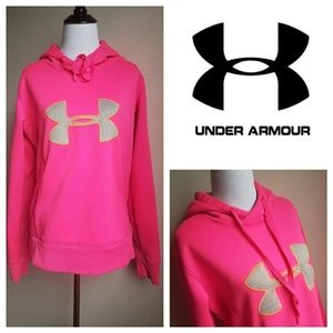 Under Armour Pink Semi-Fitted Hoodie Logo Detail