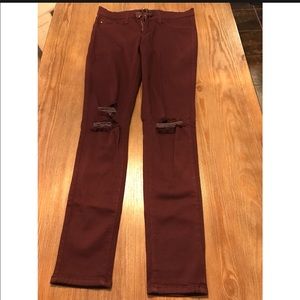 Burgundy Skinny Jeans