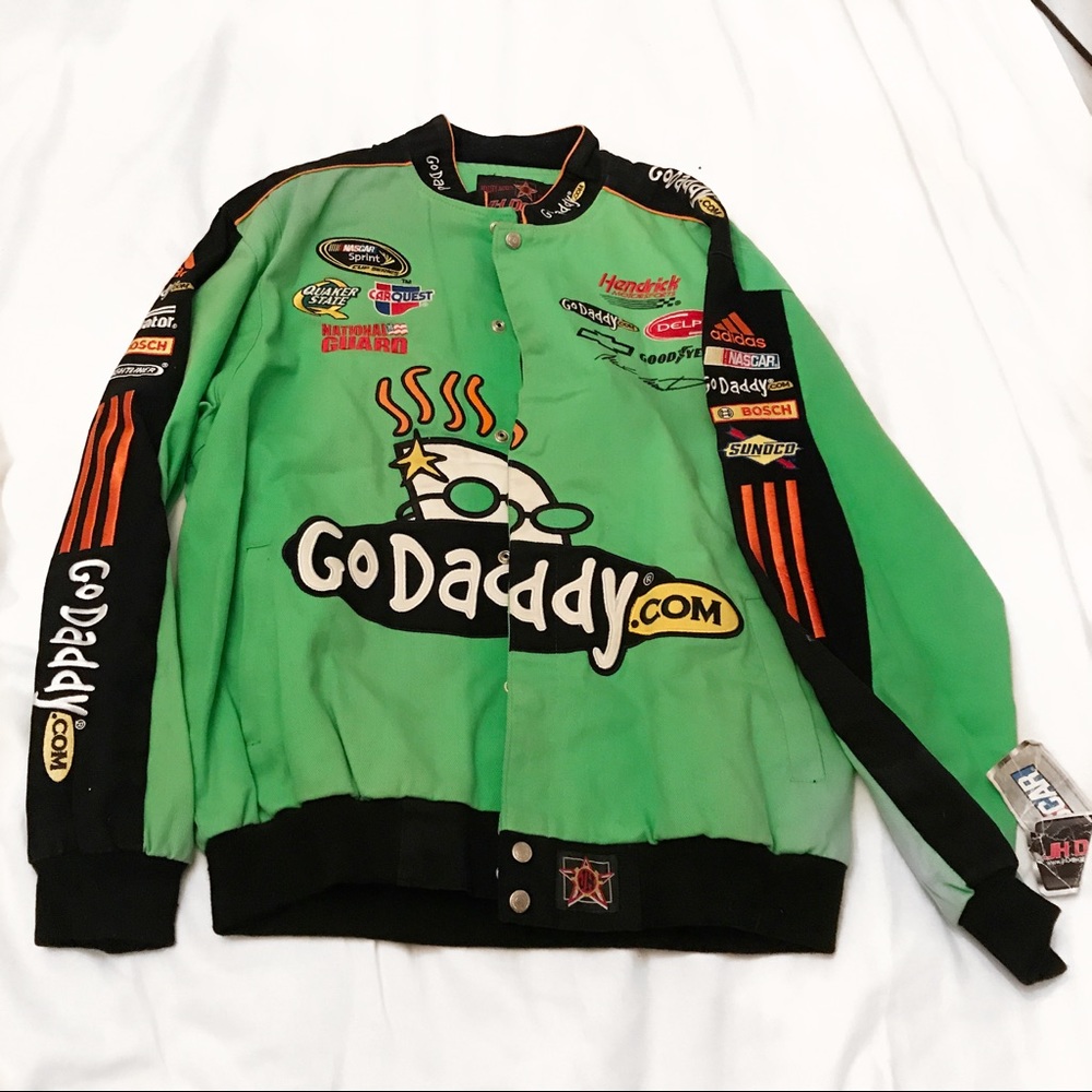 NWT MARK MARTIN #5 NASCAR GODADDY JACKET L