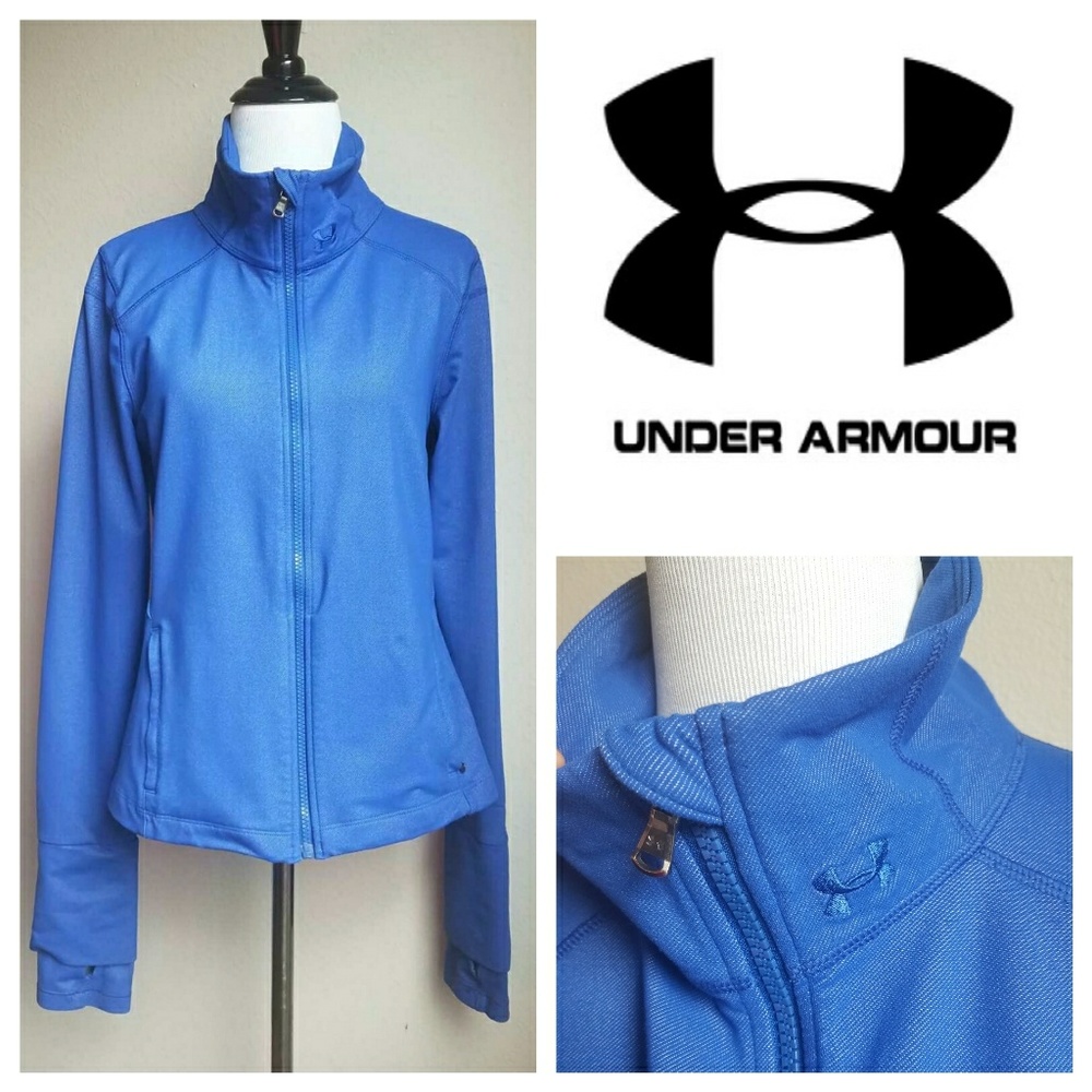 Under Armour Fitted All Season Blue Zipper Jacket