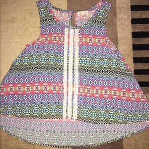 Colorful Abstract Button Down Blouse