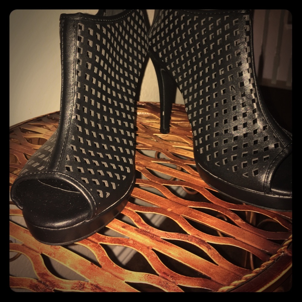 Peep toe booties