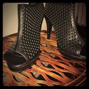 Peep toe booties