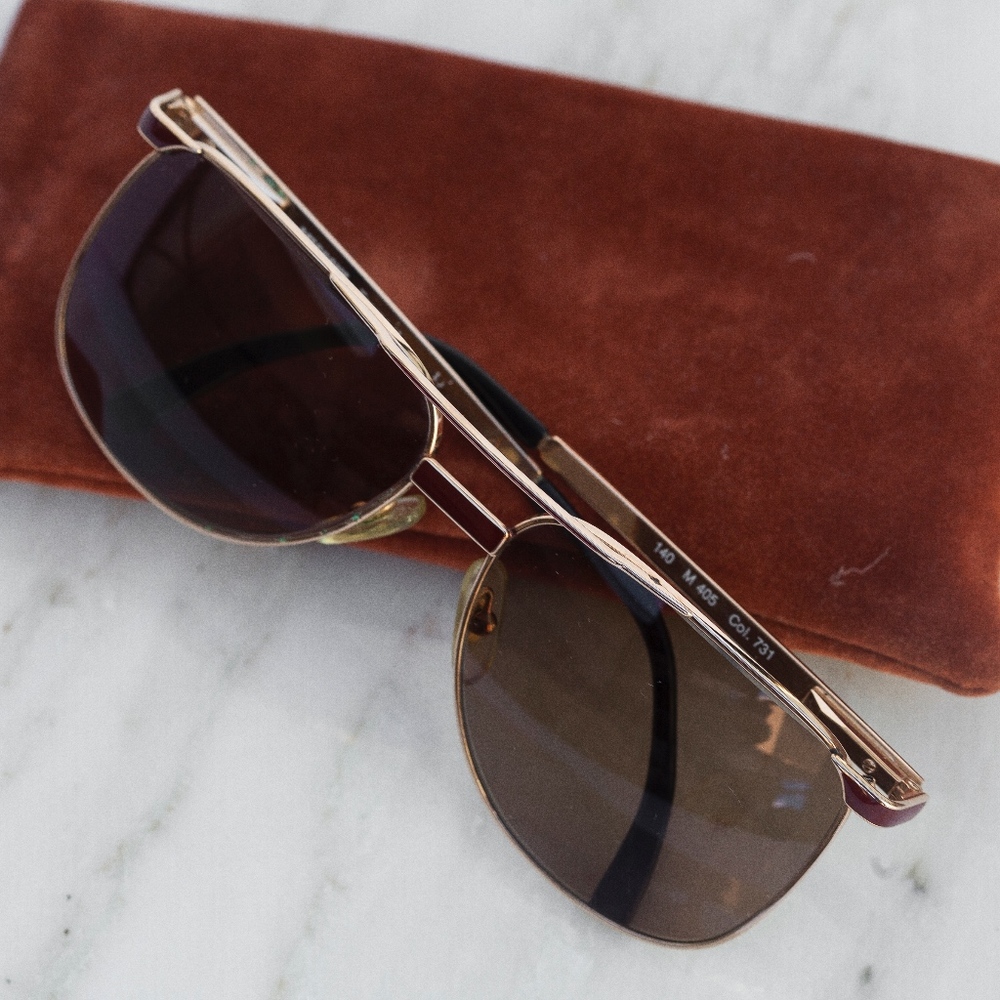 Original 80s Chic Missoni Glasses | Burgundy Gold