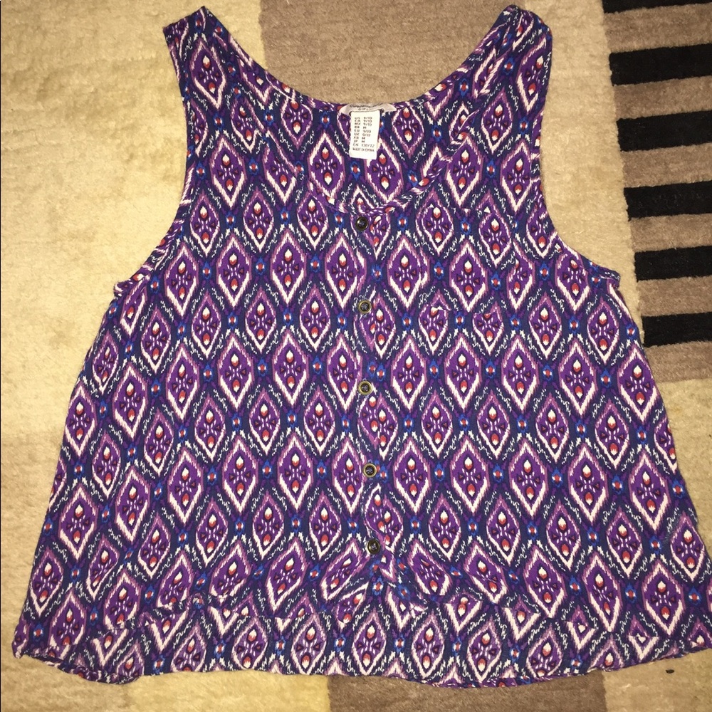 Purple Button Down Blouse