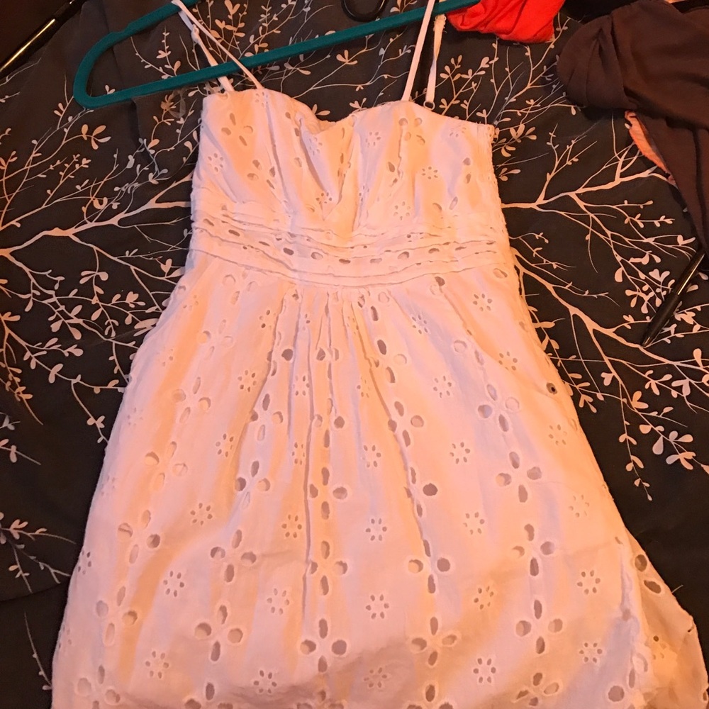 White dress spaghetti strap