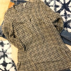 IRO gingham/plaid tunic with POCKETS!!!