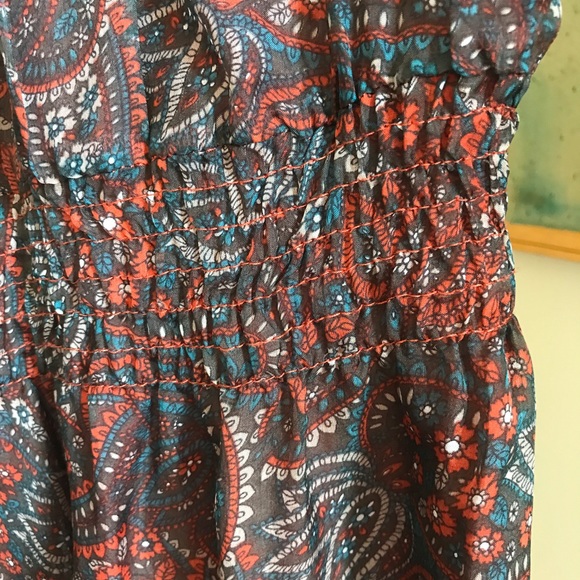 Blue Tassel (Anthro) floaty silk top, M - Picture 5 of 7