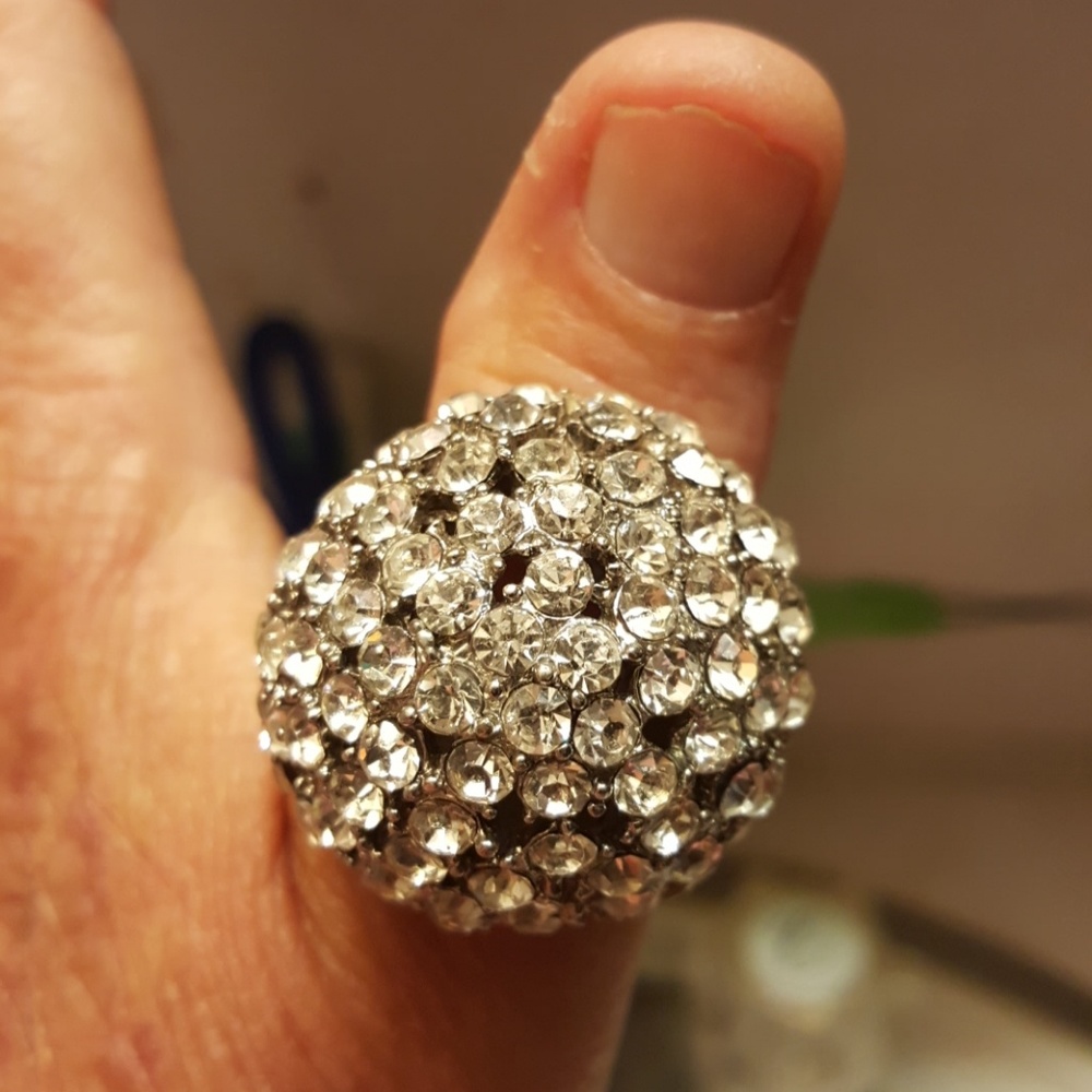 Cz cluster cocktail  ring