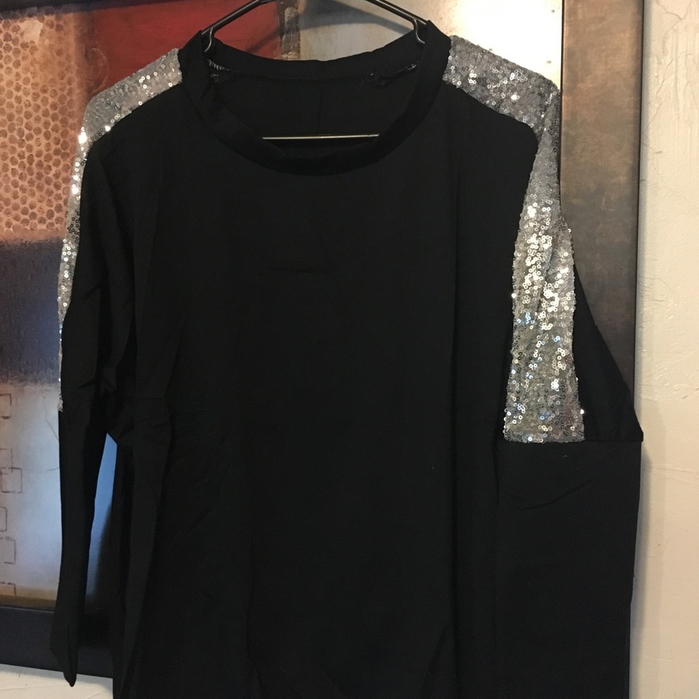 Women's Autumn Loose Casual Sequin Long Sleeve Top