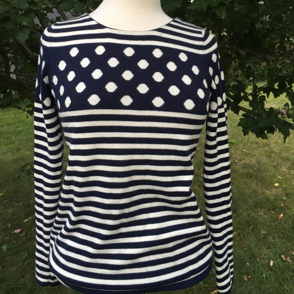 ❤️Sparrow Anthro striped and polka dots, lg sleeve - Picture 2 of 7