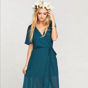 Show me your Mumu jade green wrap dress