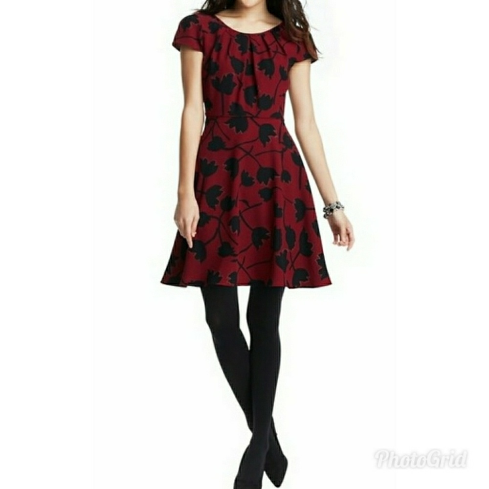 LOFT Cap Sleeve Tulip Print Dress