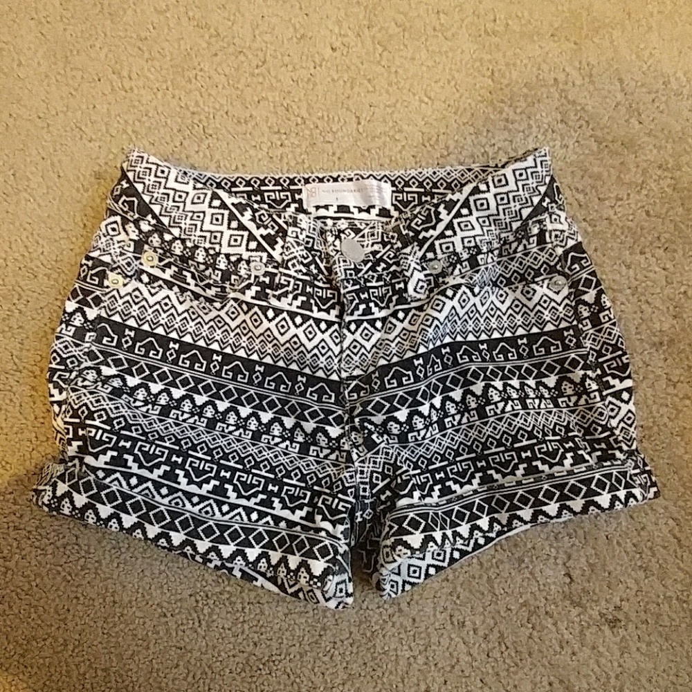 Black and white shorts