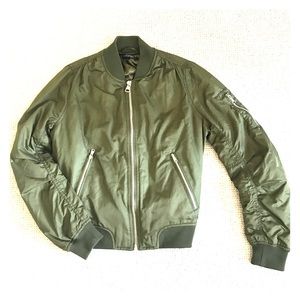 TOPSHOP army / olive green bomber jacket sz 6