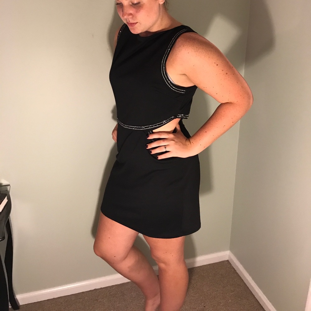 Black cut-out cocktail dress