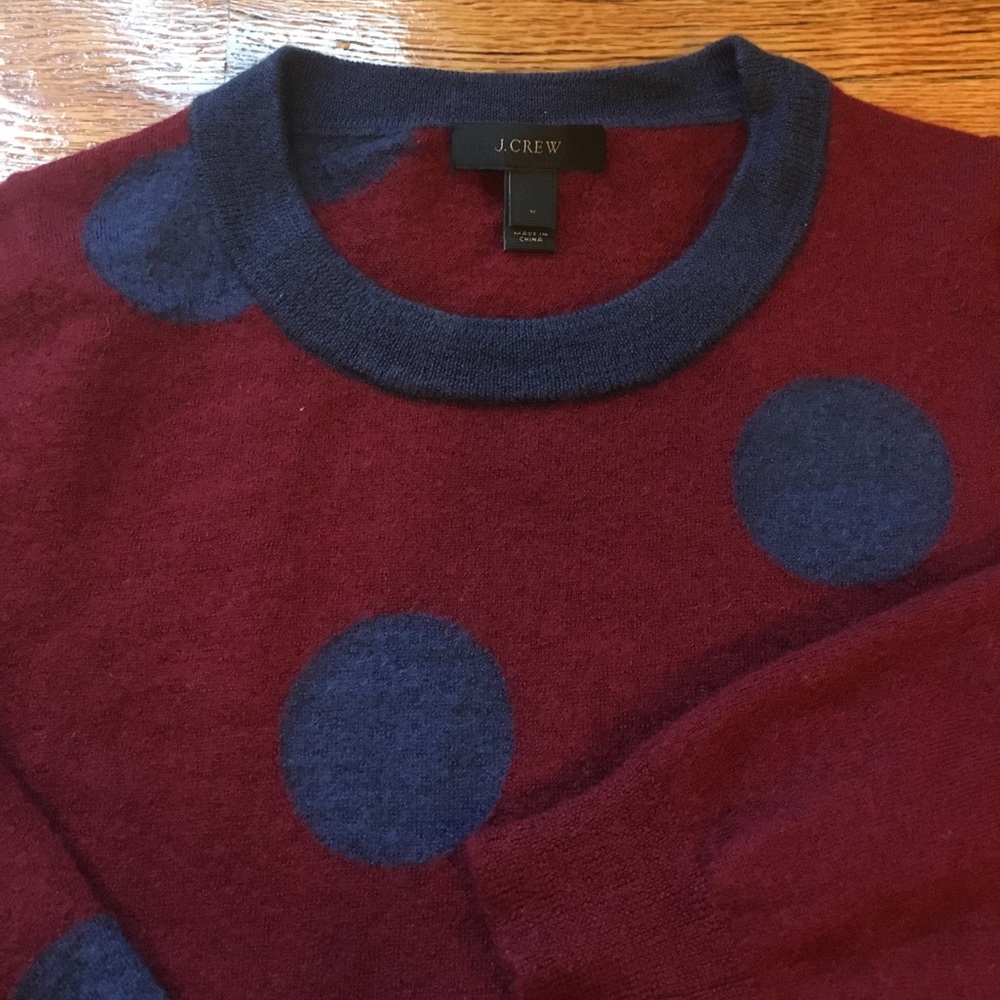 J. CREW: Size Medium, Maroon & Navy Blue Sweater