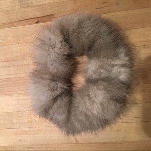 Grey Mink Scrunchie