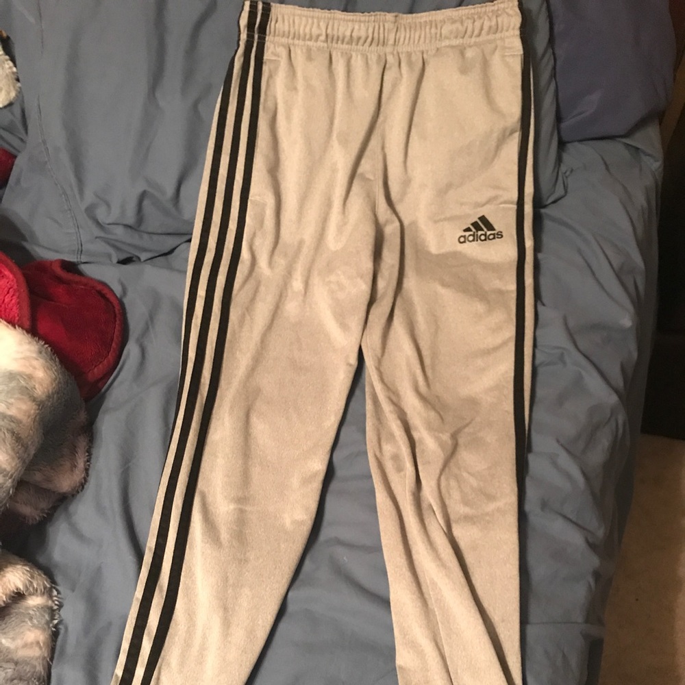 Grey Adidas Tiro joggers, fits like last pic