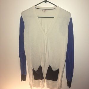 Blue Ivory Colorblock Cardigan