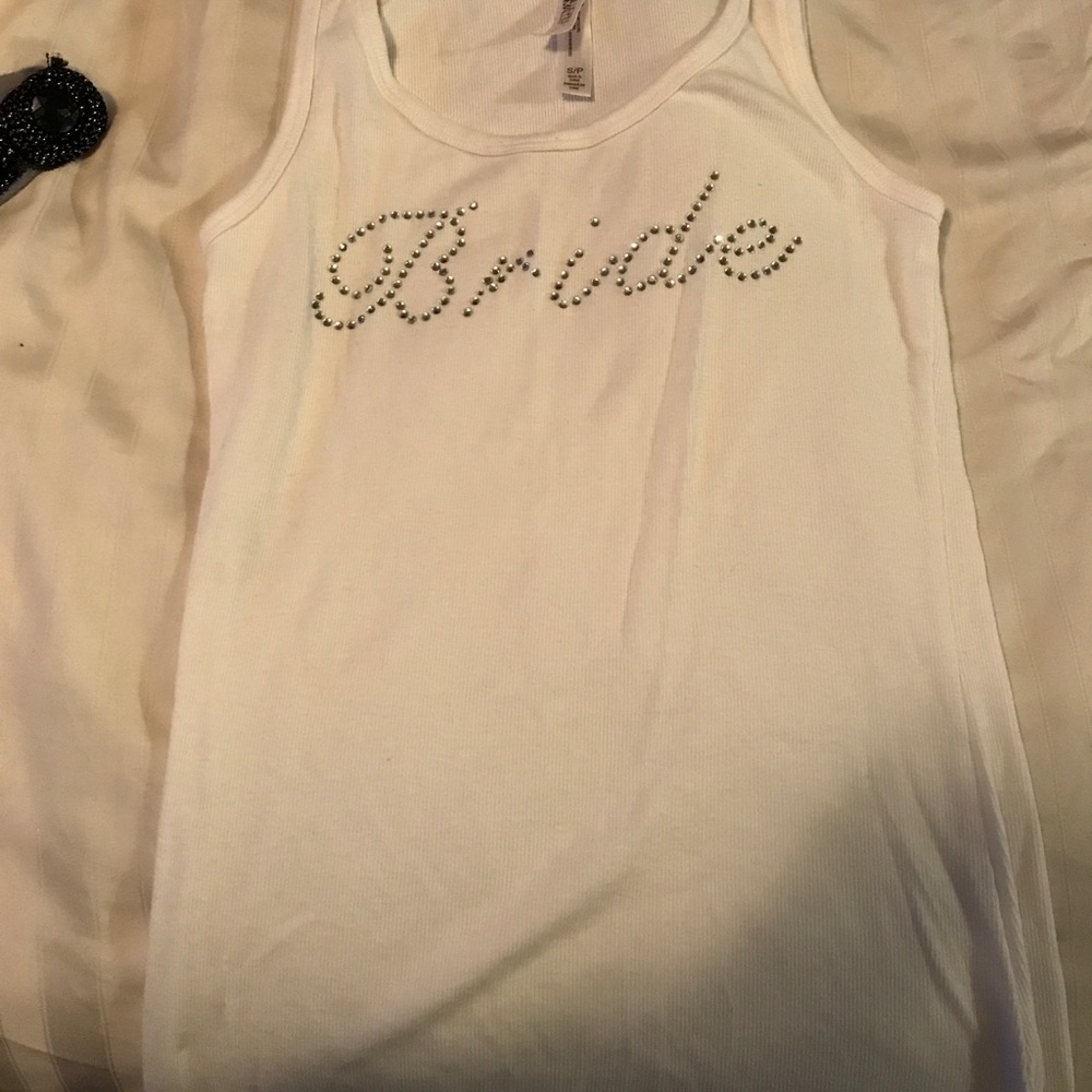 White bride tank top