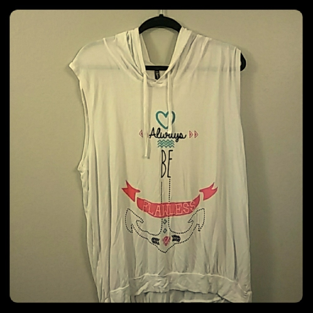 Women's Sleveless Anchor Shirt Drawstring & Hood