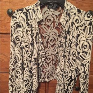 INC Lace Draped Jacket- Size M