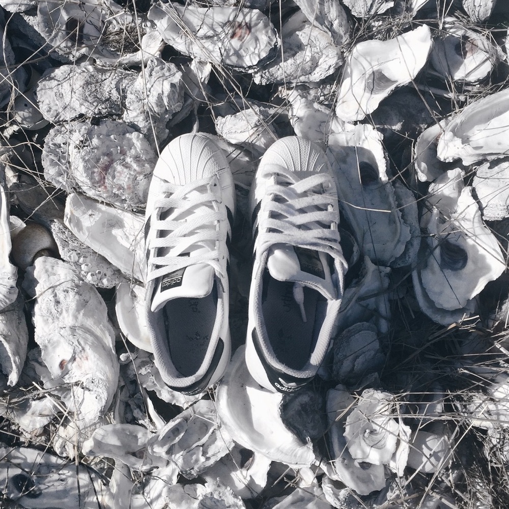 black and white adidas superstars