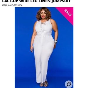 Lace up linen jumpsuit - never worn still has tags