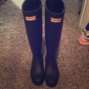 Hunter Tall Wellington Boots Black