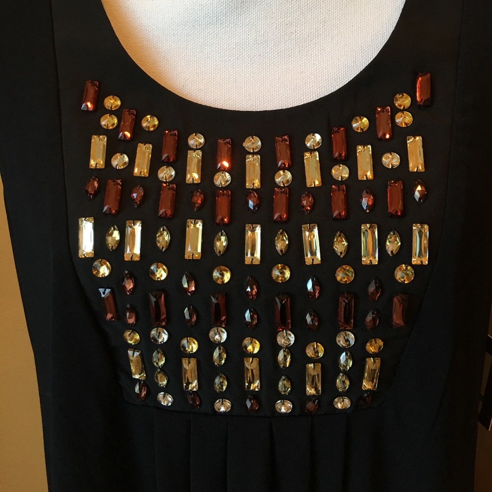 NWT Ellen Tracy Bejeweled Jersey Top