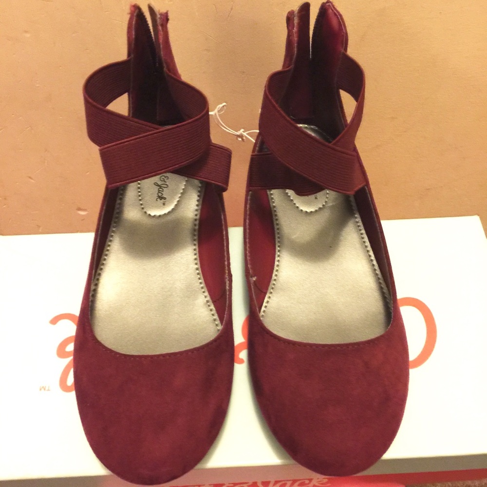 Cute Cat and Jack Burgundy Ballet Flats for Girls