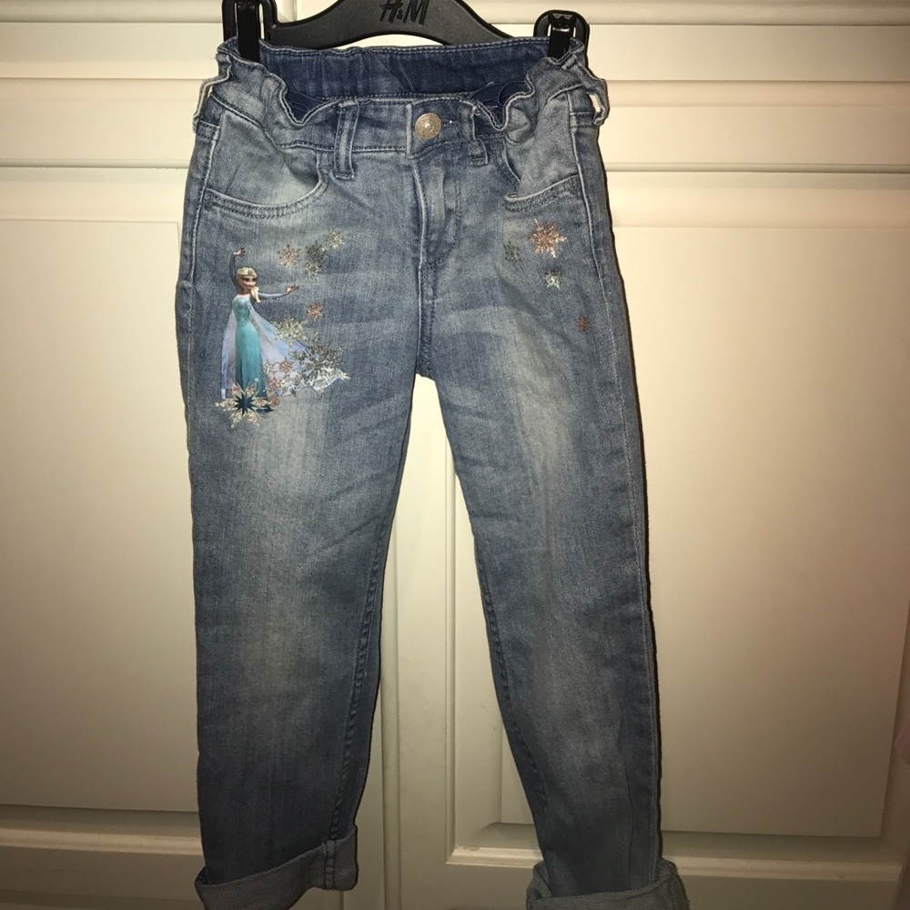 Disney H&M Elsa jeans sz 5-6Y slim fit